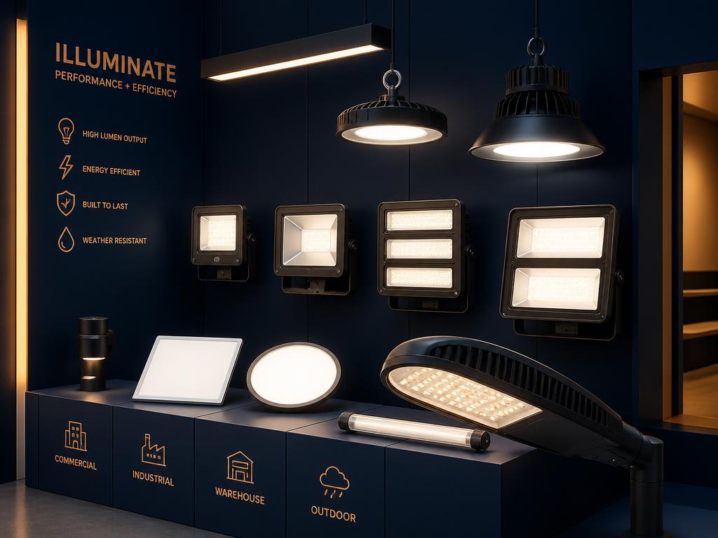 Modern architectural and industrial LED lighting fixtures